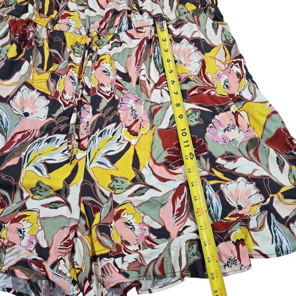Torrid Sz 4XL Wom Romper Short Sleeve Tropical Floral Print Pockets Spring Break - Picture 5 of 13